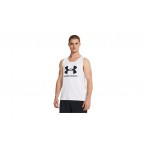 Under Armour Sportstyle Logo Ανδρική Αμάνικη Μπλούζα Λευκή