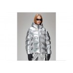 Rains Alta Unisex Puffer Μπουφάν με Κουκούλα Ασημί