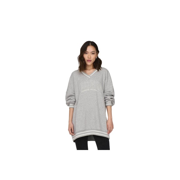 Only Onlnia L-S Oversize Long Swt Μπλούζα Με V Γυναικεία (15269199 LIGHT GREY MELA-WISCO)