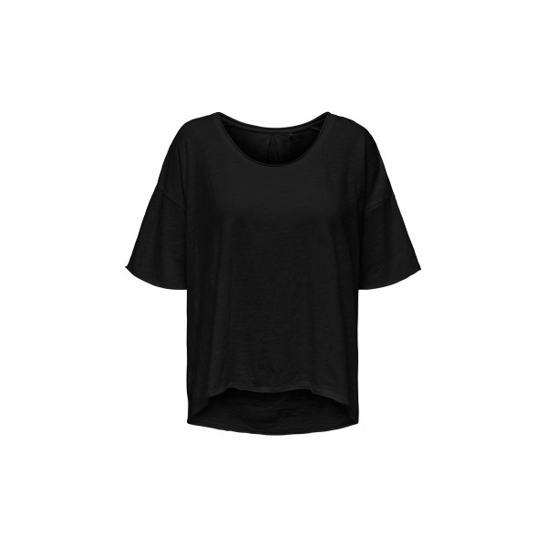 Only Onlworld S-S Boxy U-Neck Top Cs Jrs T-Shirt Γυναικείο (15296612 BLACK)