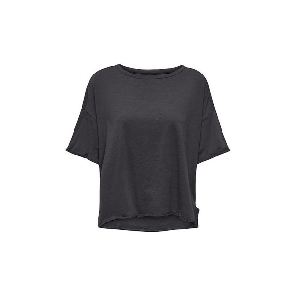 Only Onlworld S-S Boxy Slit Top Cs Jrs T-Shirt Γυναικείο (15296615 PHANTOM)