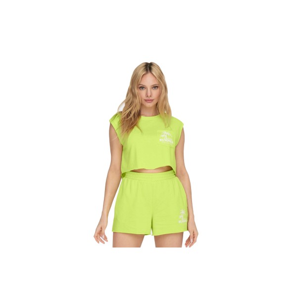 Only Onlvera S-L Voyage O-Neck Ub Swt Crop Top Αμάνικο Γυναικείο (15297354 SHARP GREEN)