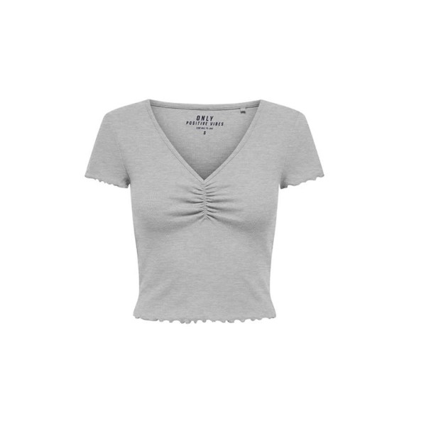 Only Onlbetty S-S  Top Κοντομάνικο Γυναικείο (15311919 LIGHT GREY-MELANGE)