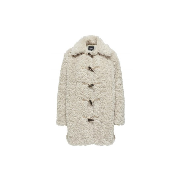 Only Onlviki Faux Fur Duffle Coat Otw Παλτό Γυναικείο (15325921 PUMICE STONE)