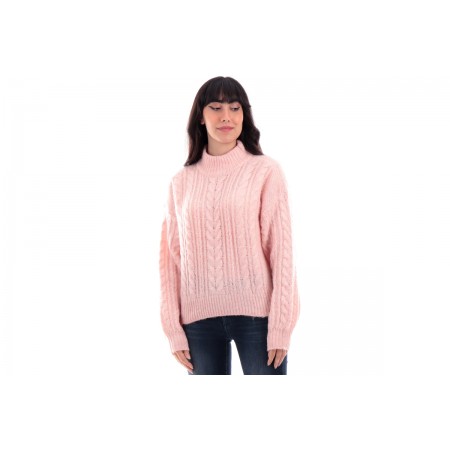 Only Onlida Life Ls High Neck Knt Μπλούζα Πλεκτή Γυναικεία (15327651 SILVER PINK-MELANGE)