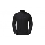 Jack Wolfskin Taunus Half Zip Ανδρική Μακρυμάνικη Μπλούζα με Ψηλό Λαιμό Μαύρη