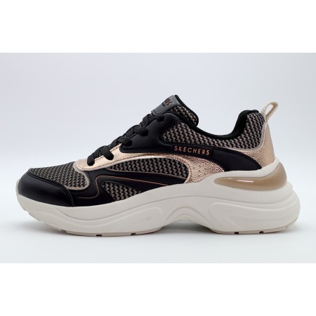 Skechers Metallic Soiree Sneakers Μαύρα, Χρυσά, Λευκά