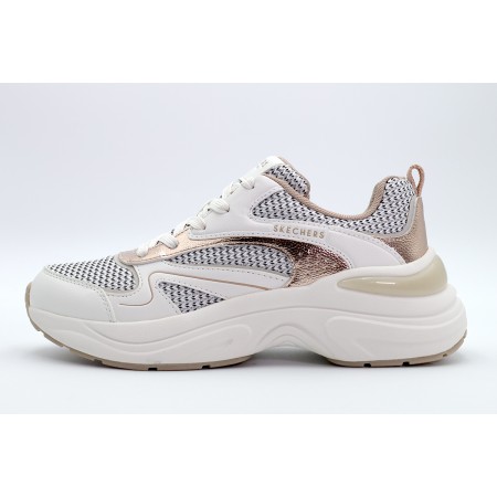 Skechers Metallic Soiree Sneakers Λευκά, Χρυσά