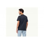 Jack Wolfskin Essential Ανδρικό Κοντομάνικο T-Shirt Μπλε Σκούρο