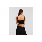 Karl Lagerfeld Folded Bustier Γυναικεία Αμάνικη Crop Top Μπλούζα