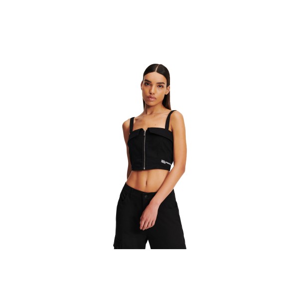 Karl Lagerfeld Folded Bustier Crop Top Αμάνικο Γυναικείο (245J1602 J186)