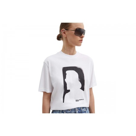 Karl Lagerfeld Γυναικείο Κοντομάνικο T-Shirt Λευκό