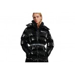 Karl Lagerfeld Long Belted Γυναικείο Puffer Μπουφάν Μαύρο