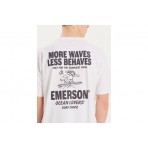 Emerson MORE WAVES LESS BEHAVES Ανδρικό Κοντομάνικο T-Shirt Λευκό