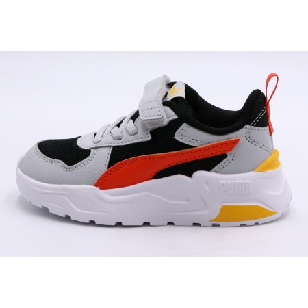 Puma Trinity Lite Βρεφικά Sneakers Γκρι, Μαύρα, Λευκά, Πορτοκαλί