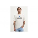 Hugo Newromi Logo Artwork Ανδρικό Κοντομάνικο T-Shirt Εκρού