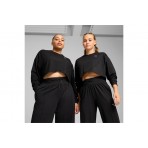 Puma Cloudspun Crossover Crew Γυναικεία Crop Top Μπλούζα Μαύρη