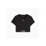 Puma Strong Γυναικεία Κοντομάνικη Crop Top Μπλούζα Μαύρη