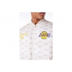 New Era NBA Los Angeles Lakers Puffer Μπουφάν Εκρού, Κίτρινο