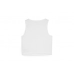 Puma Classics Ribbed Crop Top Γυναικεία Αμάνικη Μπλούζα Λευκή