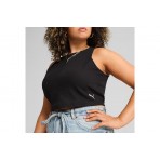 Puma Wardrobe Essentials Γυναικείο Αμάνικο Crop Top Μαύρο