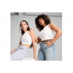 Puma Wardrobe Essentials Γυναικείο Αμάνικο Crop Top Λευκό