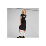 Puma Wardrobe Essentials Midi Cut-Out Γυναικείο Φόρεμα Μαύρο