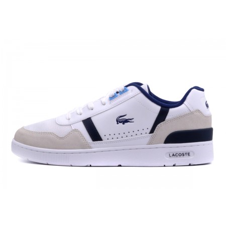 Lacoste T-Clip Ανδρικά Sneakers Λευκά, Μπλε Σκούρα, Γκρι