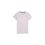 Puma Essplus Metallic Logo Γυναικείο Κοντομάνικο T-Shirt Ροζ