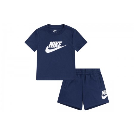 Nike Club Παιδικό Σετ Κοντομάνικη Μπλούζα - Σορτς Μπλε Σκούρο