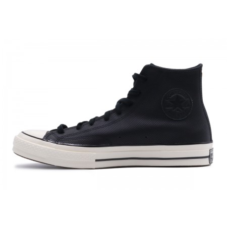 Converse Chuck 70 Leather Ανδρικά Δερμάτινα Sneakers Μαύρα, Εκρού