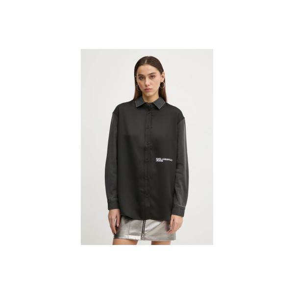 Karl Lagerfeld Dm Oversized Satin Ls Πουκάμισο Μακρυμάνικο Γυναικείο (A1W11012 999)