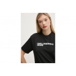 Karl Lagerfeld Γυναικείο Κοντομάνικο T-Shirt Μαύρο