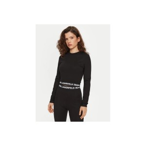 Karl Lagerfeld Ls Milano Crop Top Μακρυμάνικο Γυναικείο (A1W17042 999)