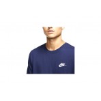 Nike Sportswear Club Ανδρικό Κοντομάνικο T-Shirt Μπλε Σκούρο