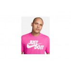 Nike Just Do It Swoosh Ανδρικό Κοντομάνικο T-Shirt Φούξια