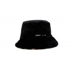 Tommy Jeans Linear Fur Bucket Καπέλο Μαύρο, Μπεζ