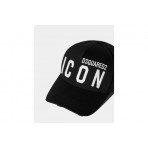 Dsquared2 Icon Strapback Baseball Καπέλο Μαύρο, Λευκό