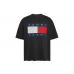 Tommy Jeans Oversized Big Flag Ανδρικό Κοντομάνικο T-Shirt Μαύρο