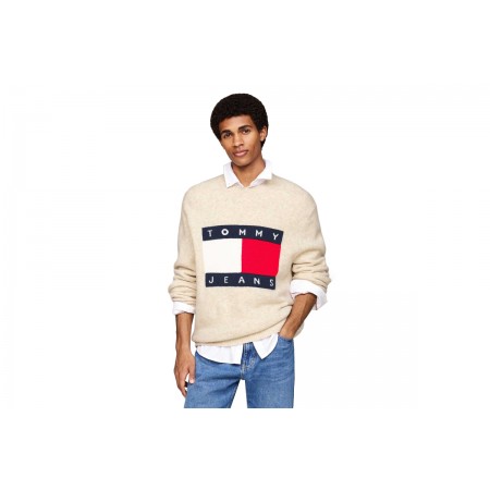 Tommy Jeans Reg Melange Flag Πουλόβερ Ανδρικό 