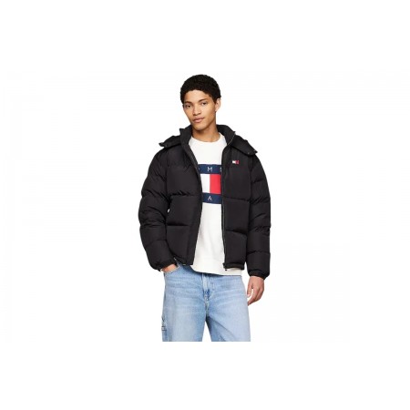 Tommy Jeans Alaska Ανδρικό Puffer Μπουφάν με Κουκούλα Μαύρο