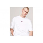 Tommy Jeans Oversized Badge Ανδρικό Κοντομάνικο T-Shirt Λευκό