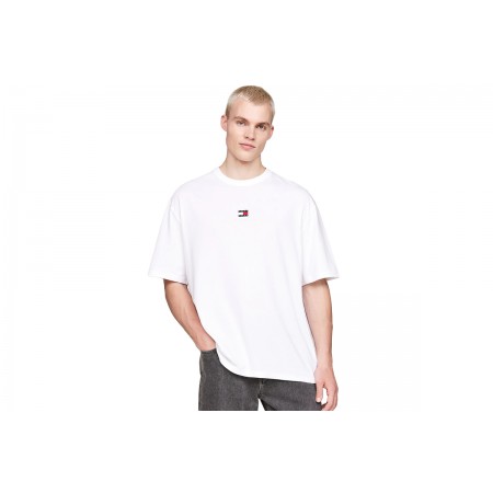 Tommy Jeans Oversized Badge Ανδρικό Κοντομάνικο T-Shirt Λευκό