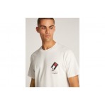 Tommy Jeans Novelty Ανδρικό Κοντομάνικο T-Shirt Εκρού