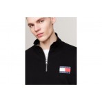 Tommy Jeans Entry Half Zip Ανδρική Μακρυμάνικη Μπλούζα Μαύρη