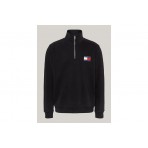 Tommy Jeans Entry Half Zip Ανδρική Μακρυμάνικη Μπλούζα Μαύρη