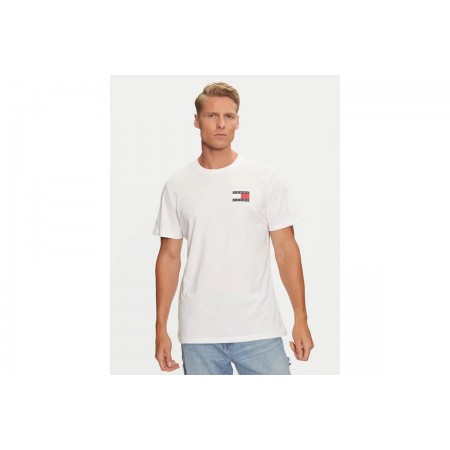 Tommy Jeans Essential Flag Ανδρικό Κοντομάνικο T-Shirt Λευκό