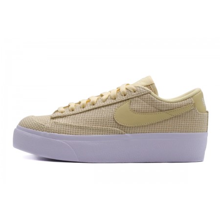 Nike Blazer Low Platform Γυναικεία Sneakers Μπεζ, Λευκά