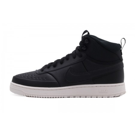 Nike Court Vision Mid Ανδρικά Χειμερινά Sneakers Μαύρα, Λευκά