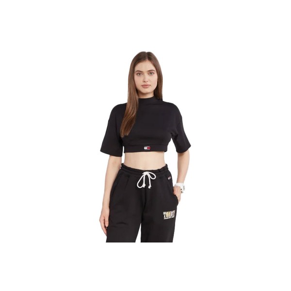 Tommy Jeans Tjw Sp Crp Xs Bande Mock Neck Crop Top Κοντομάνικο (DW0DW16111 BDS)